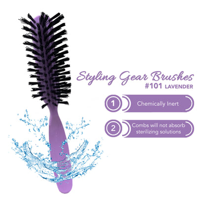 Styling Gear 7-Row Hair Brush with Nylon Bristles - 2 Pack