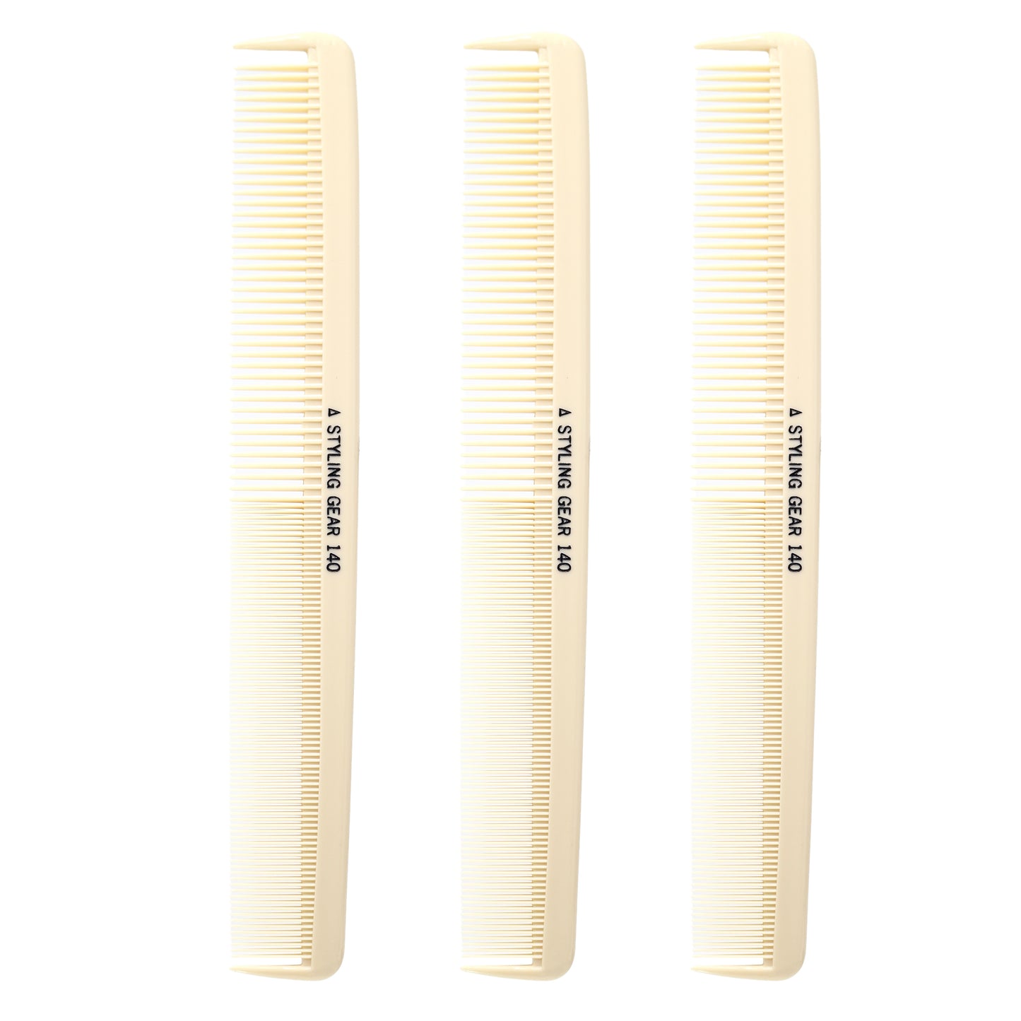 Styling Gear 140 Extra Large Barber Combs Hair Stylist Salon Barbershop Parting Combs Wide And Fine Teeth Beige