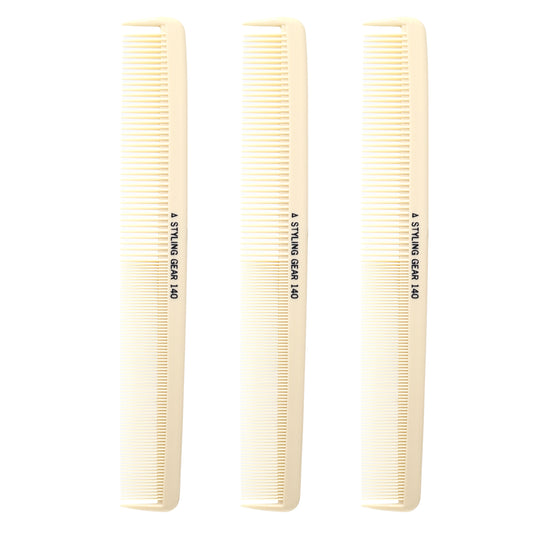 Styling Gear 140 Extra Large Barber Combs Hair Stylist Salon Barbershop Parting Combs Wide And Fine Teeth Beige