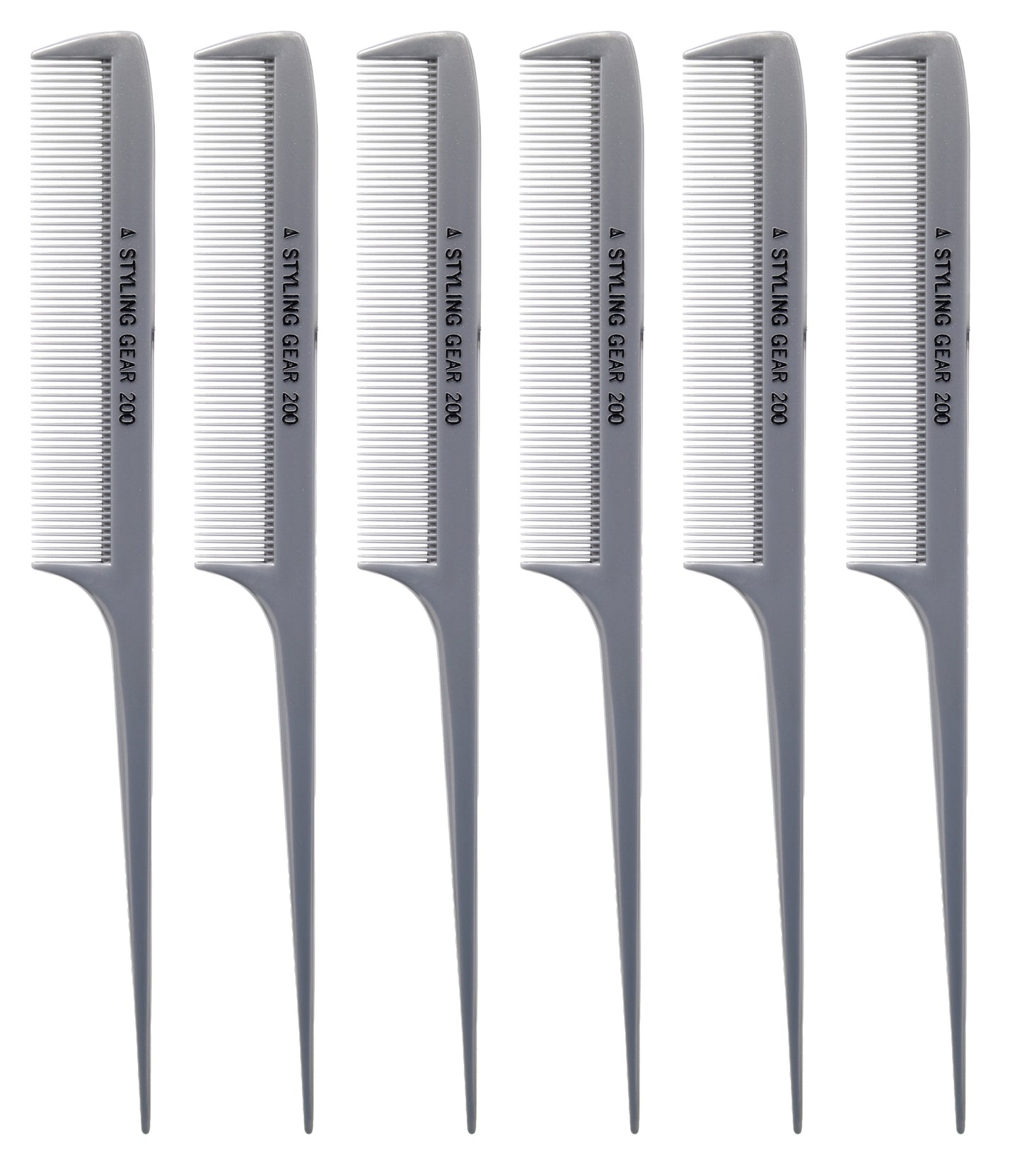 Styling Gear 200 Rat Tail Combs For Hair Stylist 8.5 In. X-Large Fine Teeth Rattail Square Back