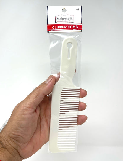 Scalpmaster Clipper Large Comb For Blending Cutting Barber Combs White 3 Pc.