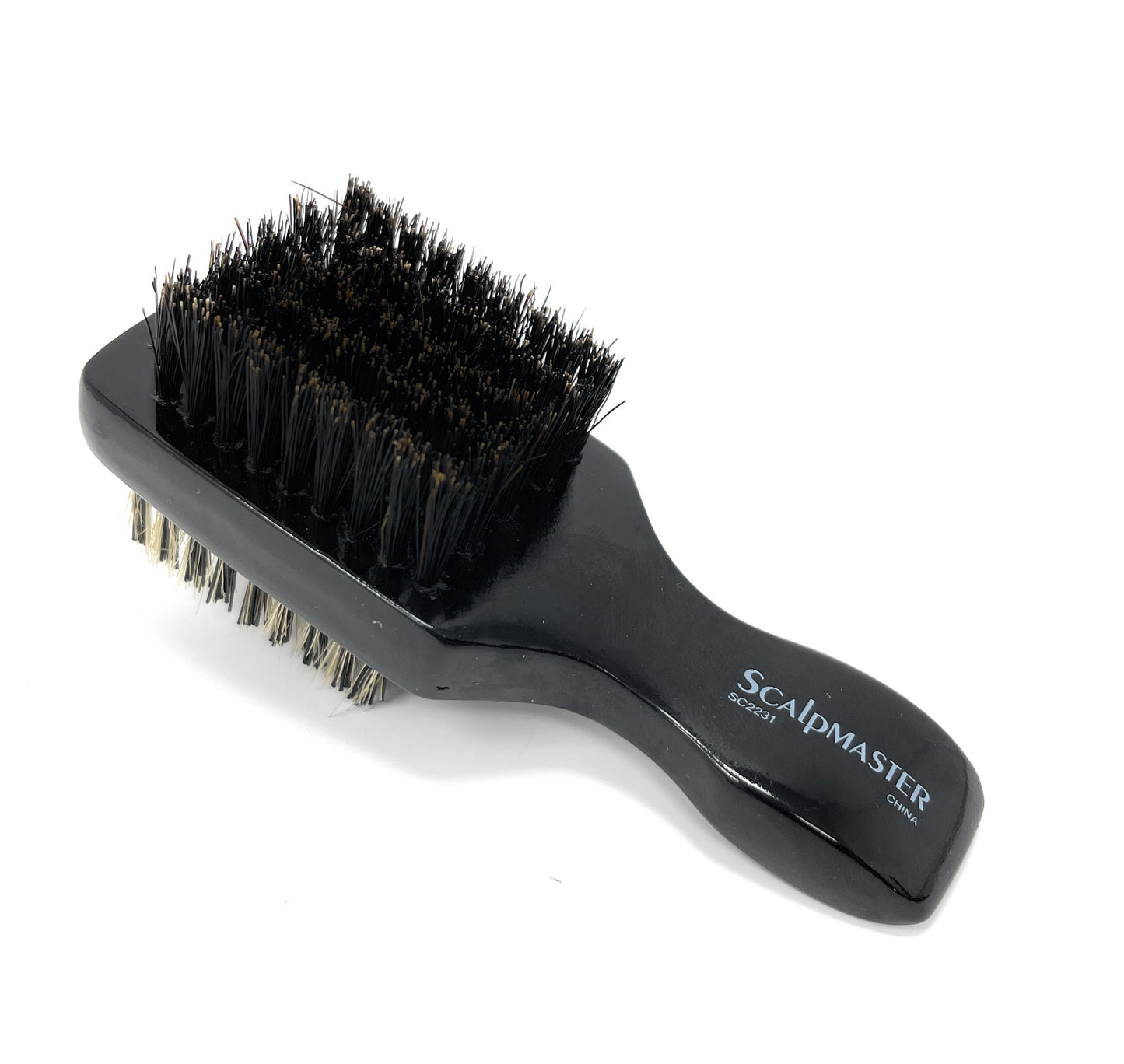 Scalpmaster 2-Sided Mini Club Brush 5 Rows 100% Natural Boar Bristles Beard Brush 1 Pc.