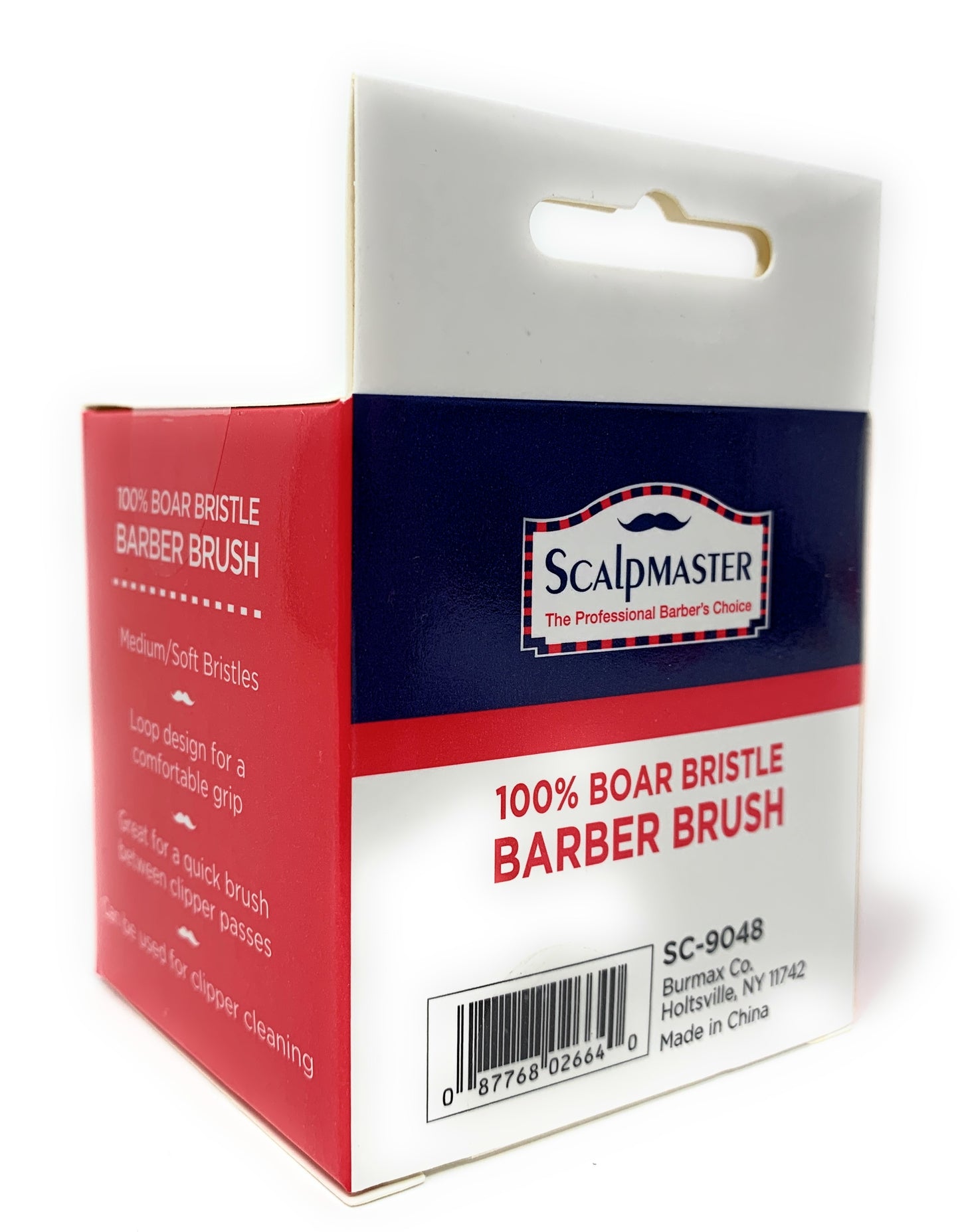 Scalpmaster Barber Brush 100% Boar Bristle Loop Handle Cleans Blades and Combs 1 Pc.