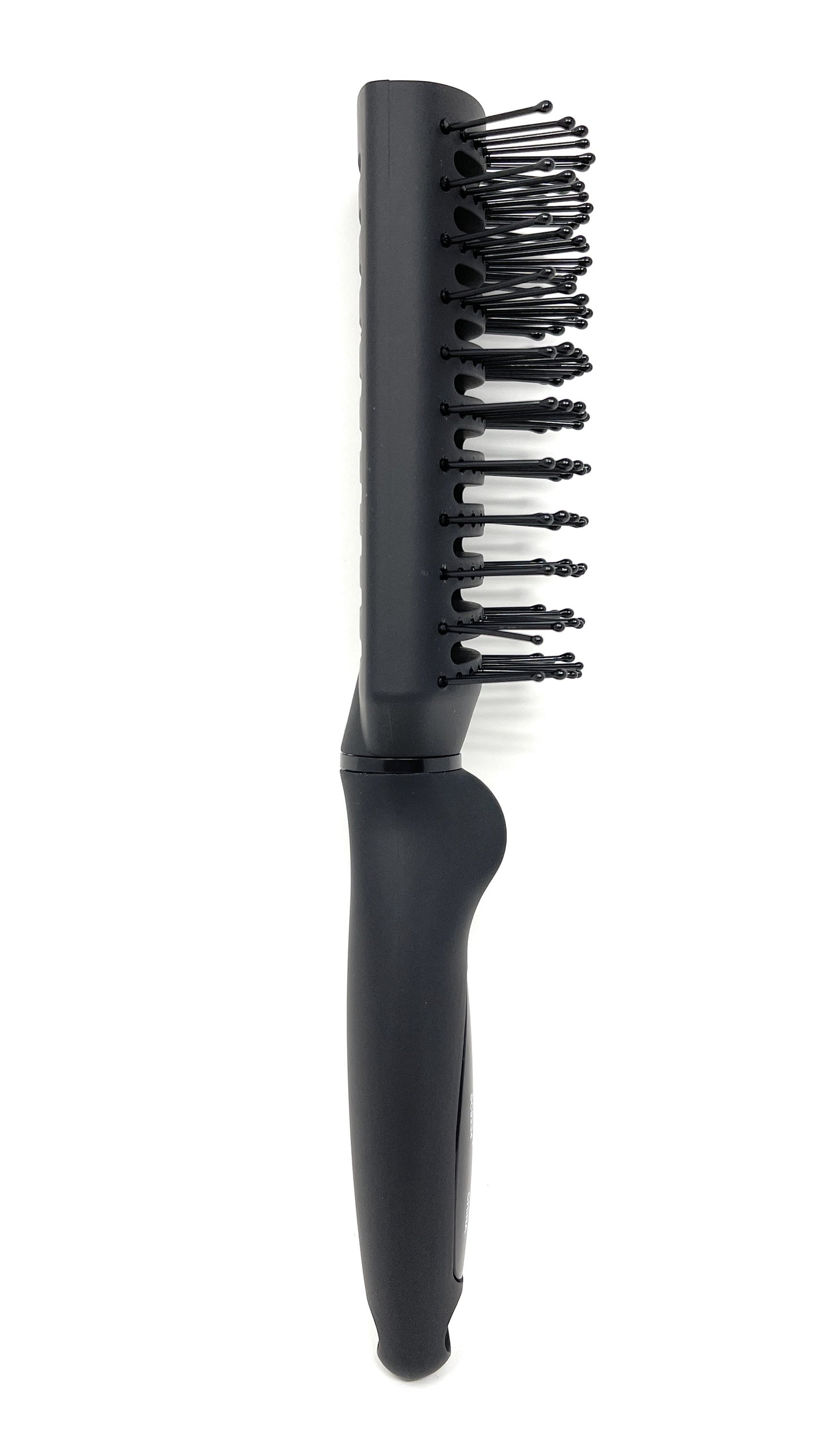 Scalpmaster Hair Brush Tunnel Vent Brush Ball-Tipped Rich Black Rubberized Finish 1 Pc.