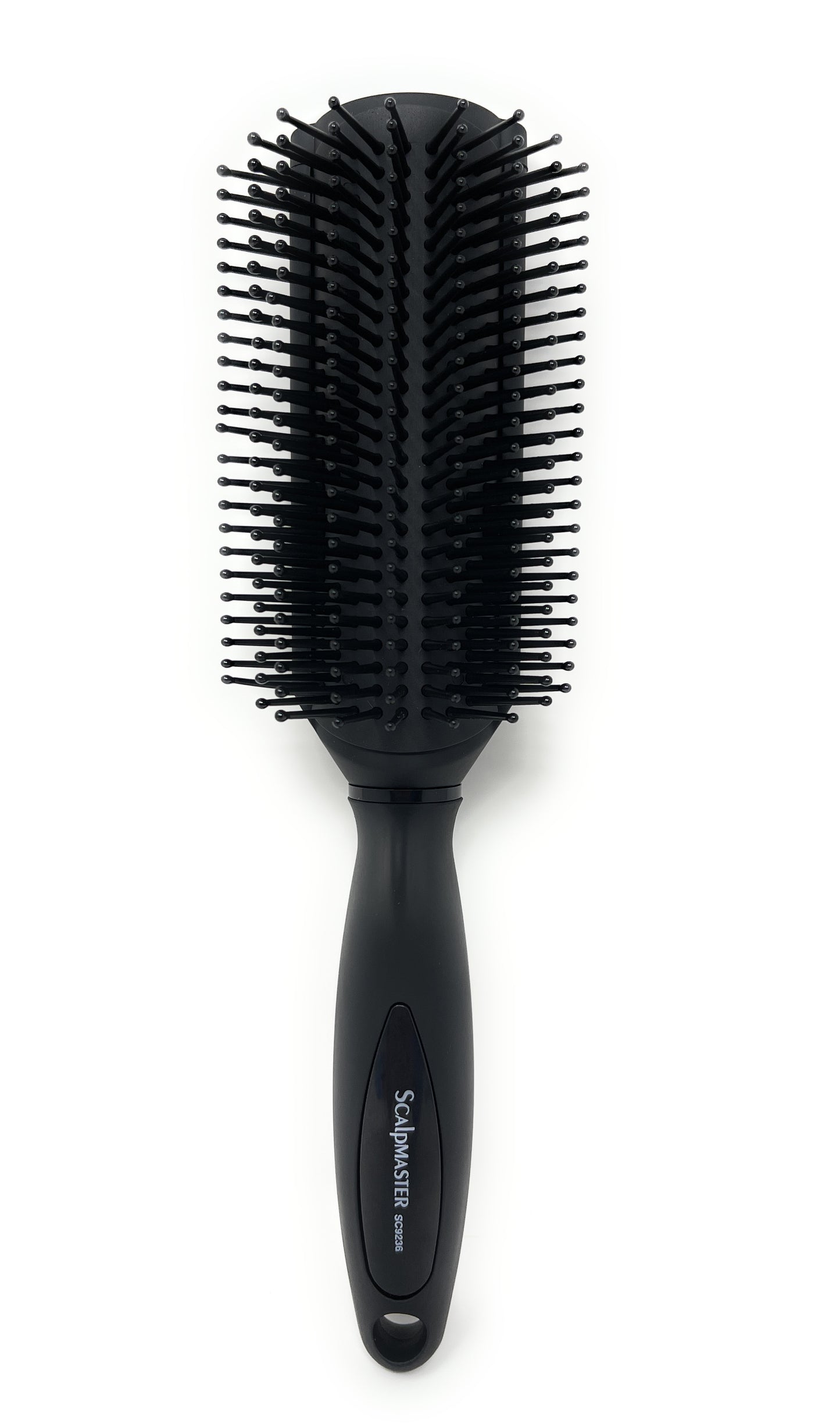 Scalpmaster Rubberized Base Hair Brush Styling For Curly Wavy Hair Black 1 Pc.