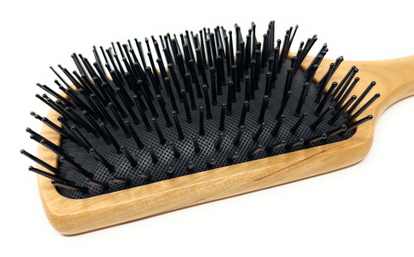 Scalpmaster 13-Rows Wood Rectangular Cushioned Paddle Hair Brush Flat Back Drying And Styling  1 Pc.