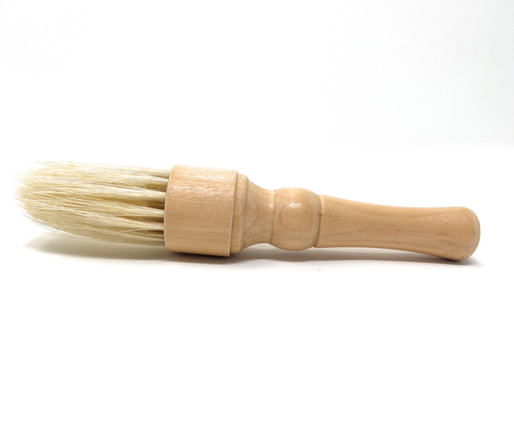 Scalpmaster 7 In. Barber Brush Neck Duster With Natural Bristles Barbershop Barber Brush For Hair Cuts Wood Handle 1 Pc.