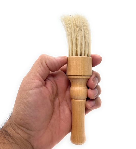 Scalpmaster 7 In. Barber Brush Neck Duster With Natural Bristles Barbershop Barber Brush For Hair Cuts Wood Handle 1 Pc.