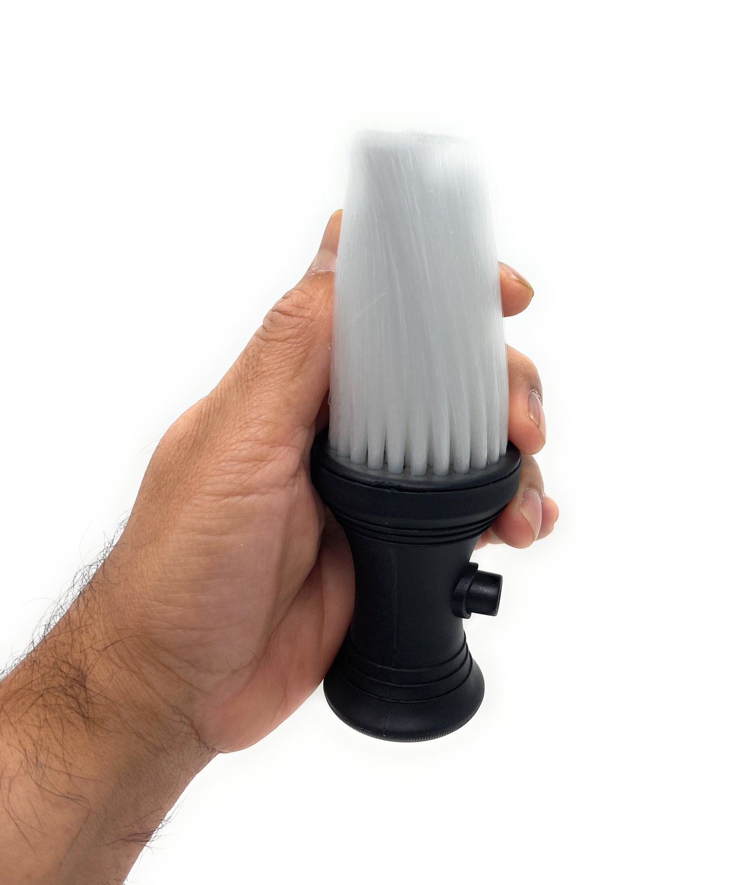 Scalpmaster Barber Brush Neck Duster With Powder Dispenser  Soft Nylon Bristles Stand Up Base 1 Pc
