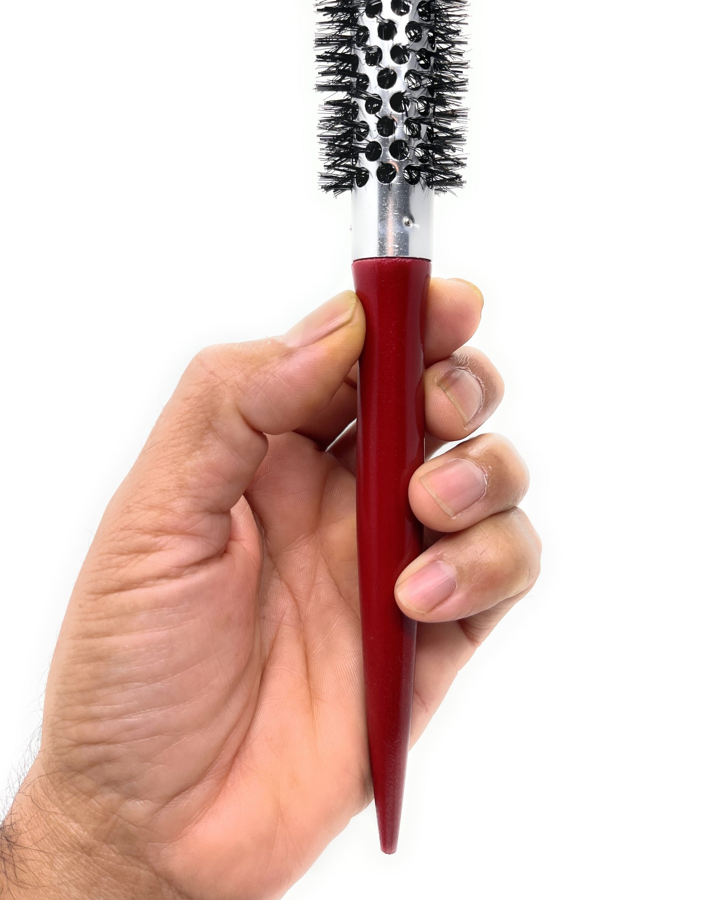 Scalpmaste 1.25 In. Thermal Rounded Brush Blow Dry Nylon Bristles Wooden Handle Unisex Brush. 1 Pc.