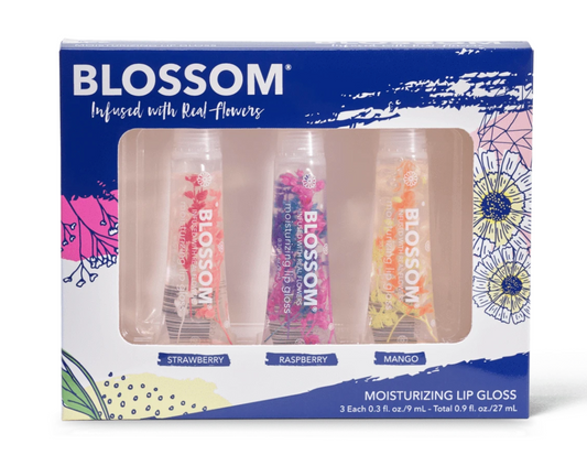 Blossom Moisturizing Scented Lip Gloss Hydrate Nourish with Natural Fruitiness 3 pcs.