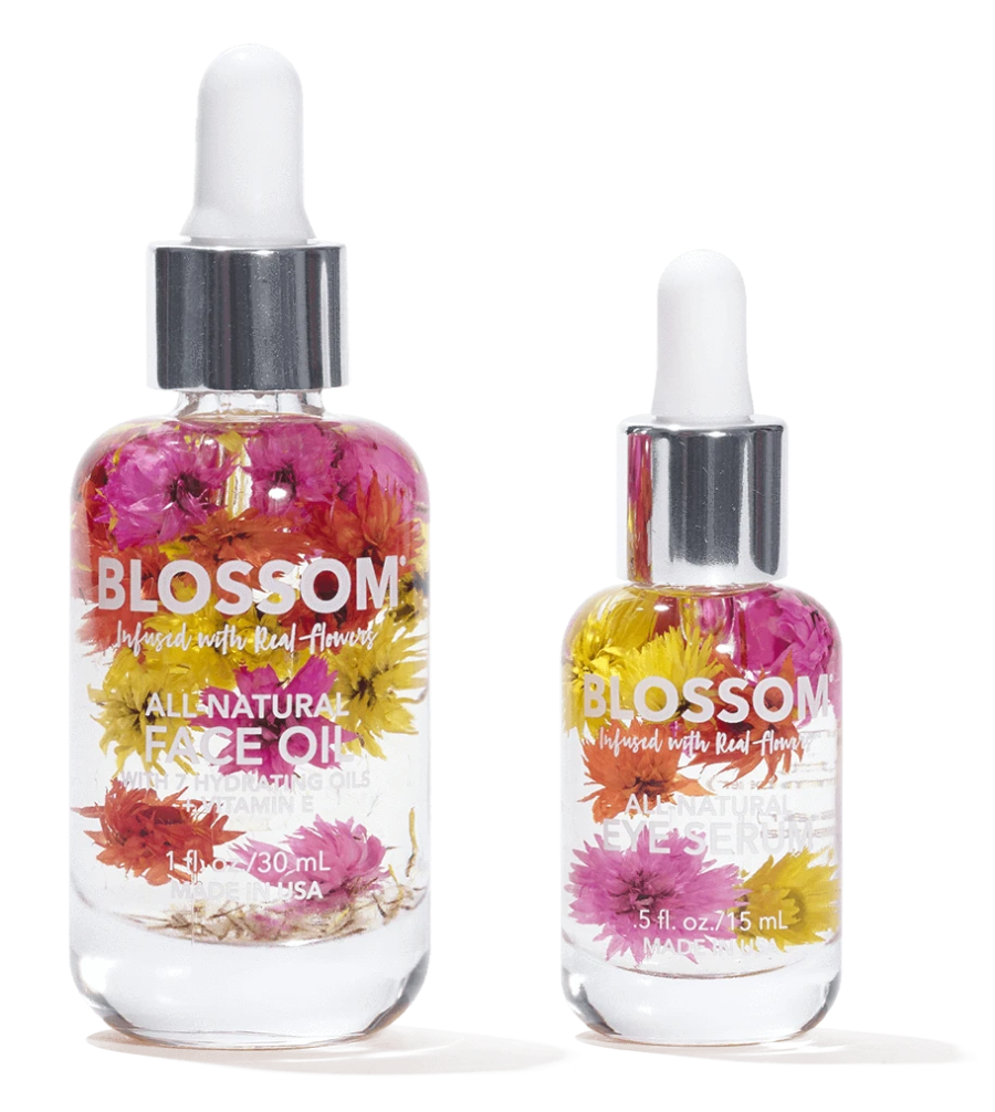 Blossom All-Natural Eye Serum and Face Oil All Natural Vegan Oils Free Radicals 2 Pcs.