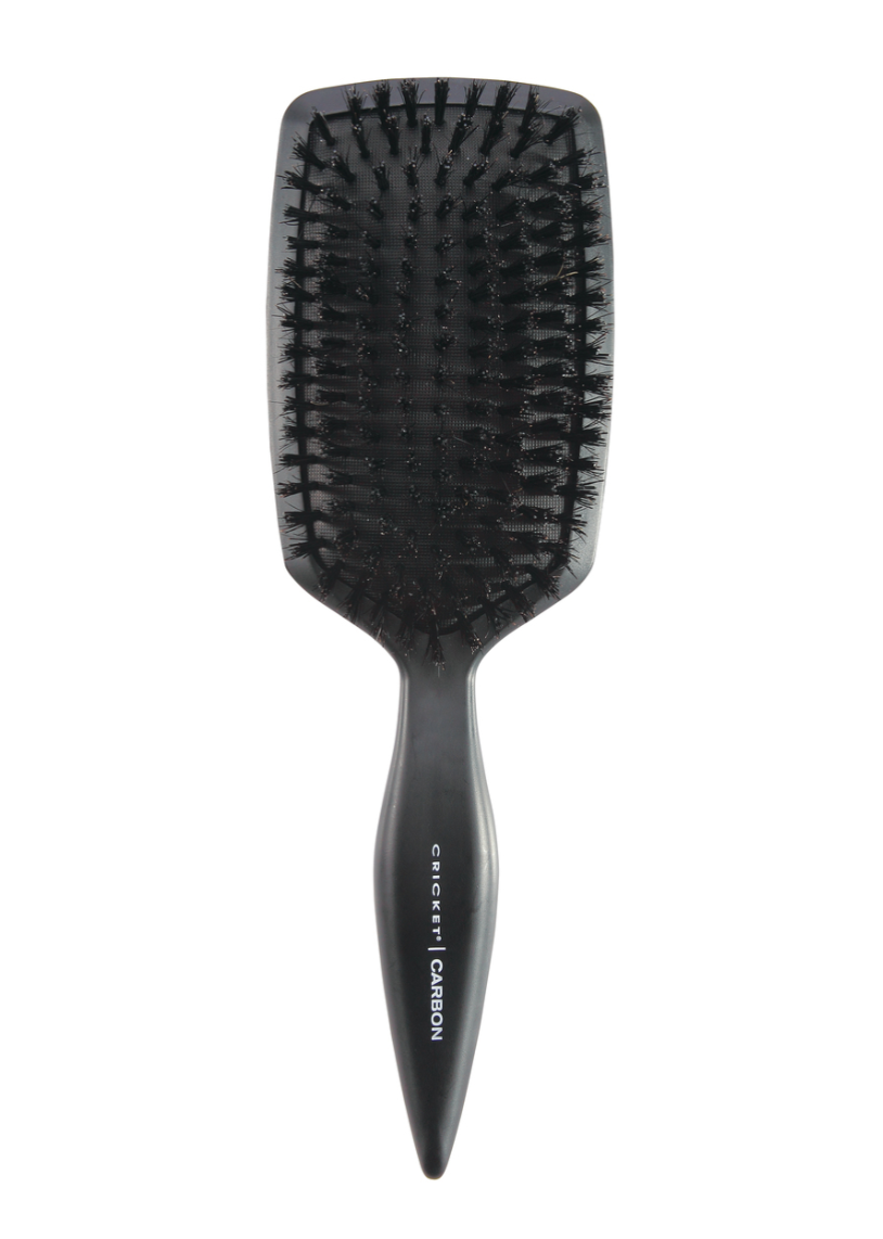 Cricket Carbon Boar Paddle Hair Brush for Blow Drying and Styling, Large Wide Anti-Static Hairbrush for Long Short Thick Thin Curly Straight Hair