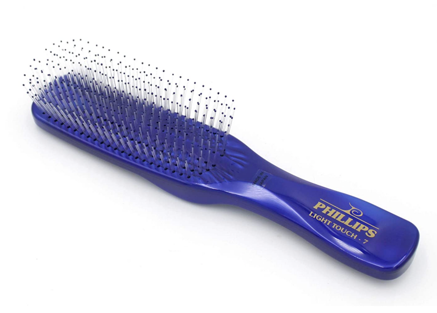 Phillips Light Touch 7 Hair Brush  Bi-Level Nylon Bristle Contour Smooth Handle Sapphire 1 Pc.