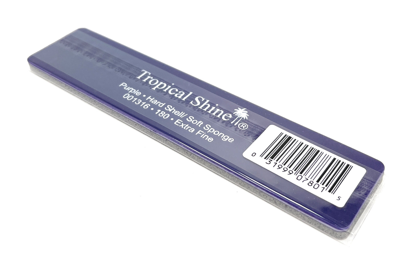 Tropical Shine Purple 180 Grit Antibacterial Nail Files Hard Shell & Soft Sponge Nail Supplies Nail Filer  3 Pcs.
