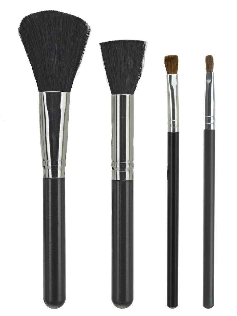 Trim Silk Mineral Makeup Brushes Set. Natural Bristles Brushes, 4-pc