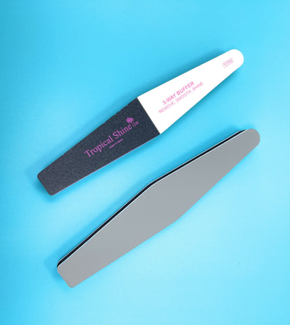 Tropical Shine Angled 3 Way Nail Buffer Nail Salon Boards Nail File Nail Care For Natural Shine 2 Pc.