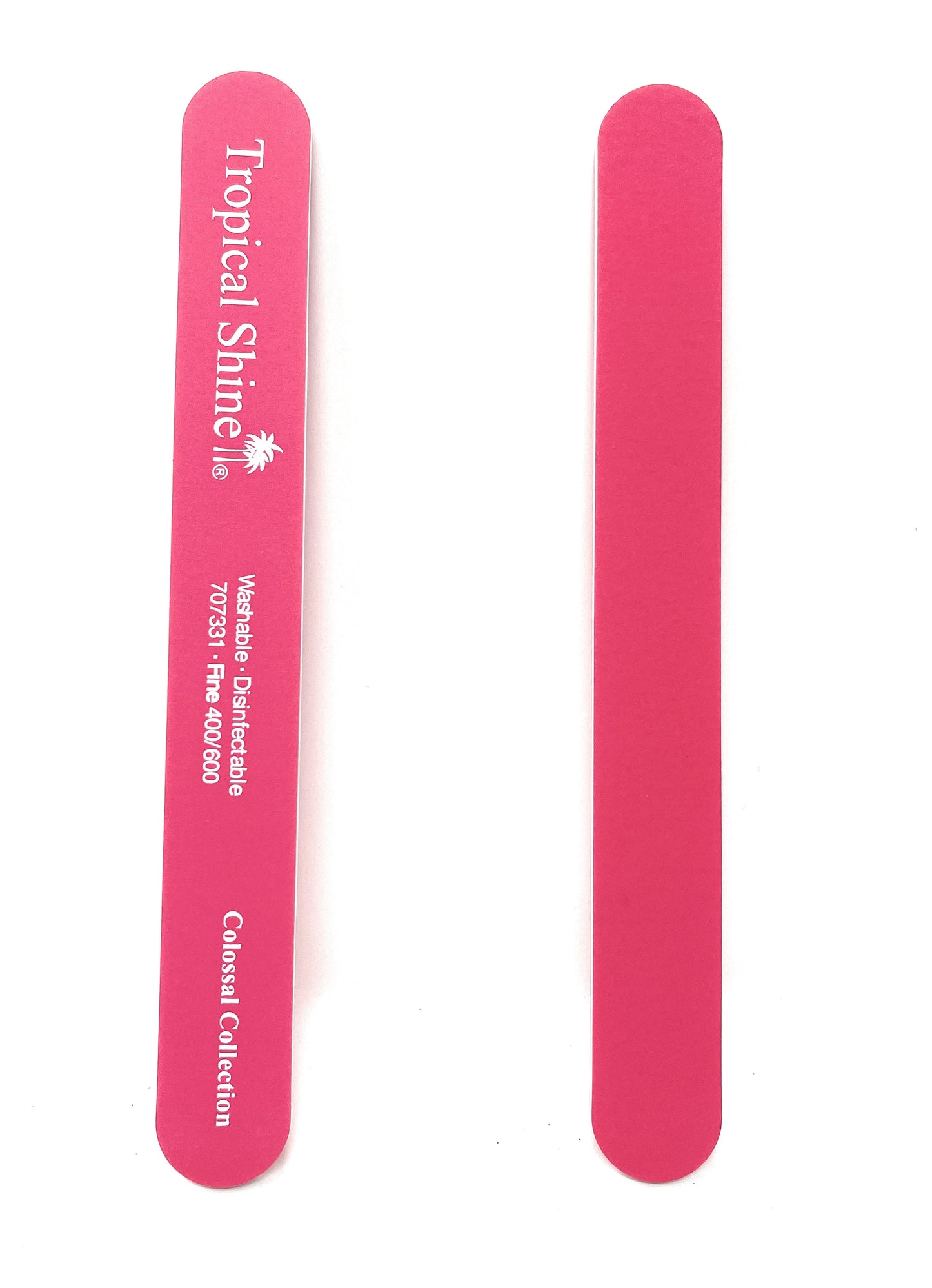 Tropical Shine Colossal Nail File 400/ 600 Fine & Extra Fine Grits Dual Sided Emery Boards Cushion Salon Board Pink 3 Pcs.