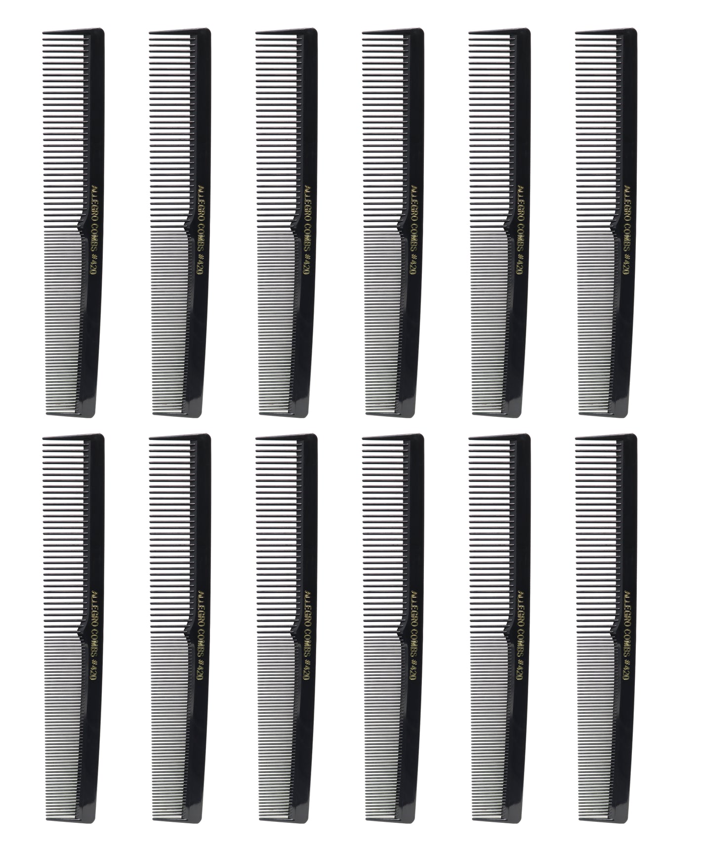 Allegro Combs 420 Barber Comb Comb Set Hair Cutting Combs Pocket Comb Combs for Hair Stylist Styling Comb 12 pk.