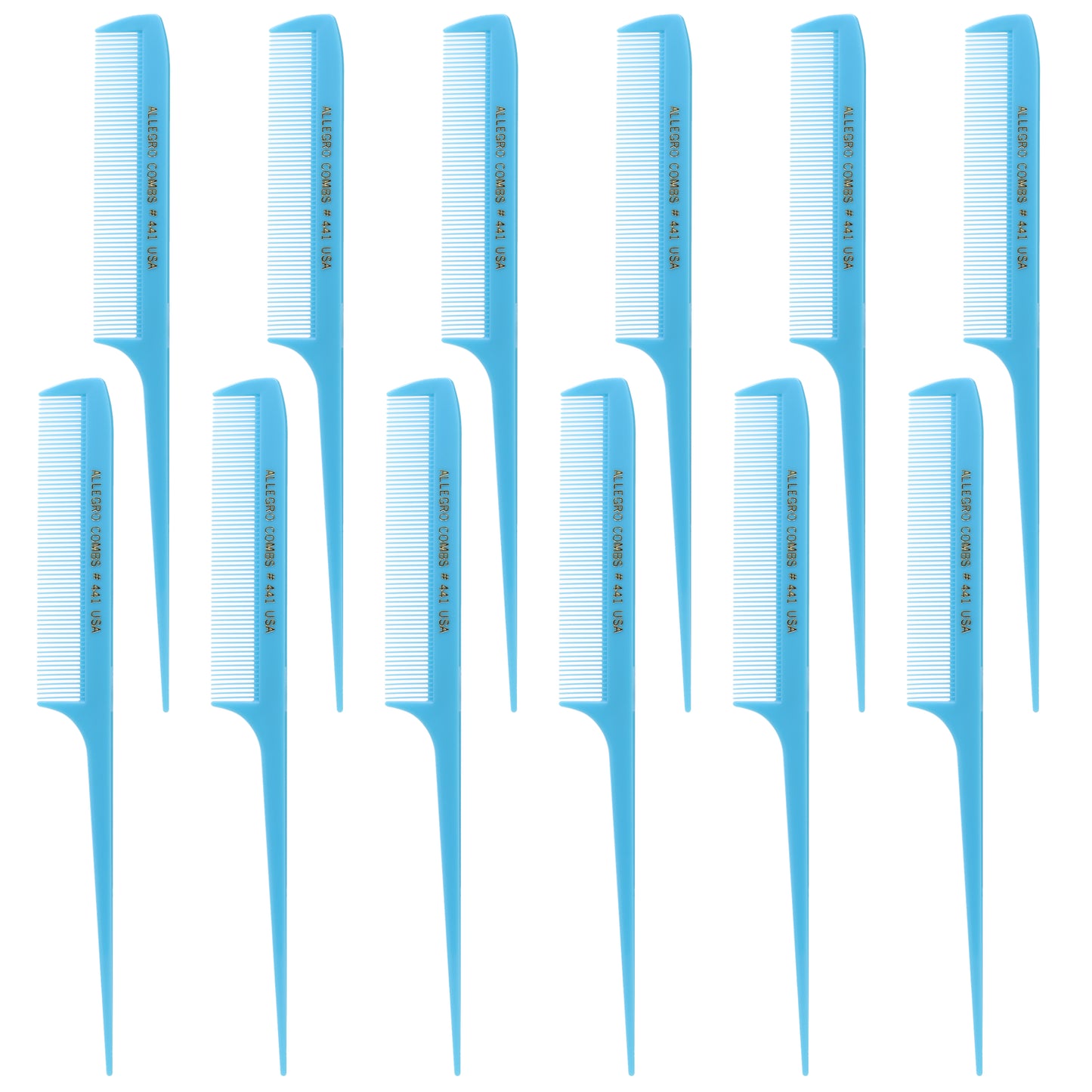 Allegro Combs 441. 8.5 In. Rat Tail Combs Braiding Or Parting Fine Teeth Rattail Hair Picks Combs Set For Hair Styling USA. 1 Dz.