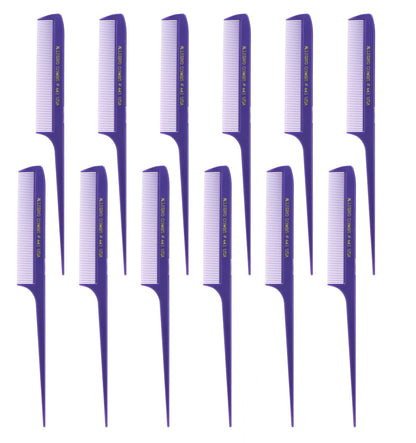 Allegro Combs 441 - 8.5" Rat Tail Combs for Braiding & Parting, Fine Teeth, Set of 12