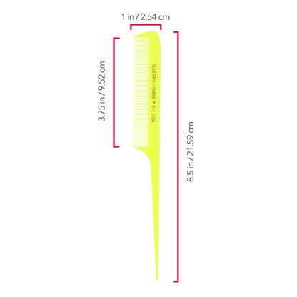 Allegro Combs 441 - 8.5" Rat Tail Combs for Braiding & Parting, Fine Teeth, Set of 12