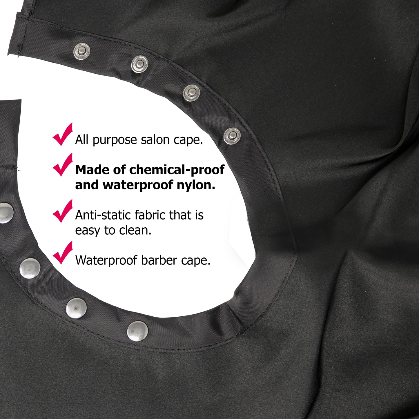 Allegro Combs All Purpose Salon Cape Barber Cape Styling Cape Haircut Cape Unisex  Kids Cutting Coloring Hair Adjustable Cape for Hair Treatment Waterproof One-Size-fits-All Black 46 x 60 In.