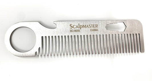 Scalpmaster Stainless Steel Beard Comb Stainless SteelUtility Bear Comb 1 Pc.