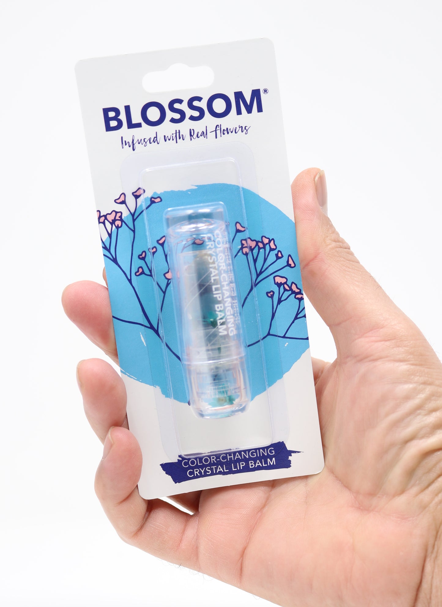 Blossom Color-Changing Crystal Lip Balm, Moisturizing Lip Gloss Tube, Roll-On Lip Gloss 2 Pc.