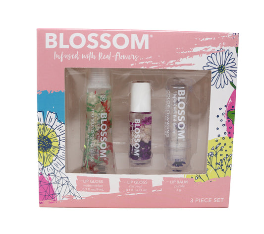 Blossom Moisturizing Lip Gloss Mini Roll-On Lip Gloss Color-Changing Lip Balm 3 Pc.