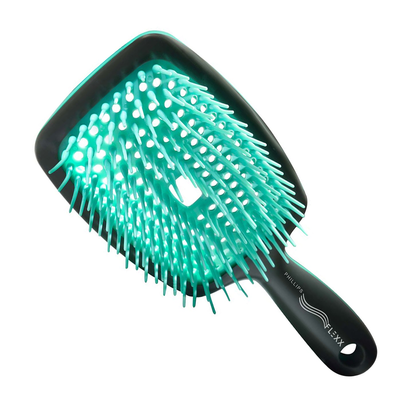 Phillips Brush Flexx Vented Cushion Hair Blow Drying Hair Brush Detangles Light-Weight Grey and Aqua