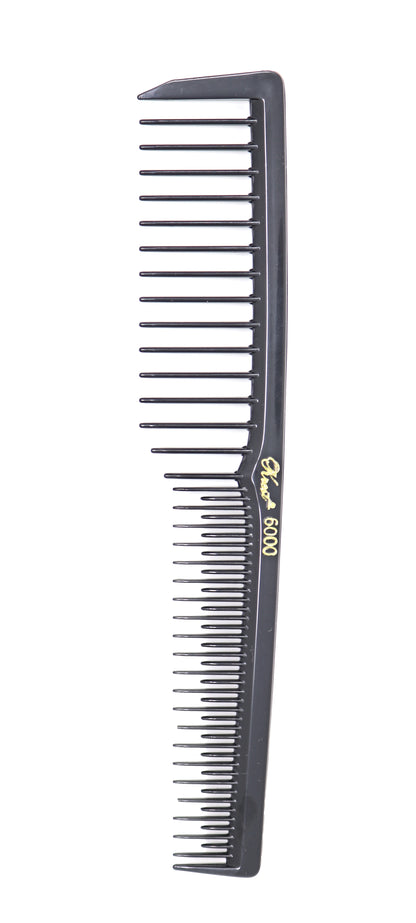 Krest #6000 Teasing Combs Pack Space Tooth Wide Teeth Comb, Black, 3 Count