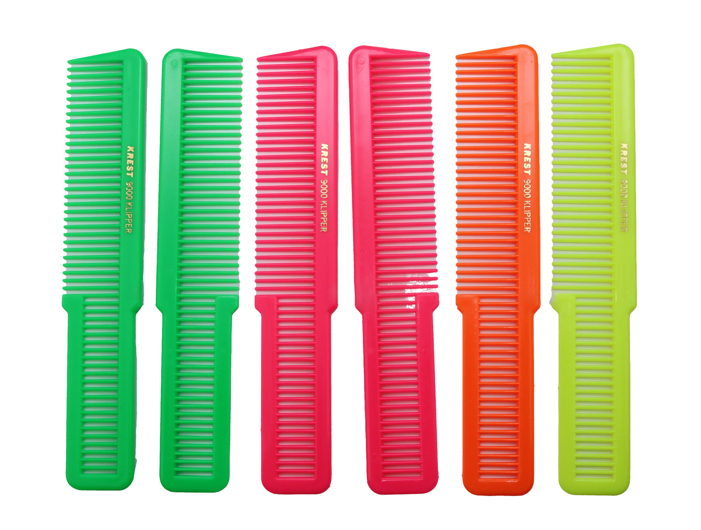 8 Inch Clipper Hair Cutting Comb. Styling Comb. Klipper Comb. Neon Mix Color. 6 Combs
