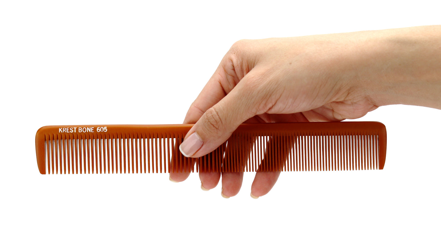 Krest Bone Comb 8-1/2 In. Heat Resistant Comb. Stylist Combs. Flat Iron Comb