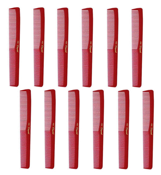 Krest Combs 7 inch All Purpose Hair Combs. Cleopatra 400 Red. 12 units