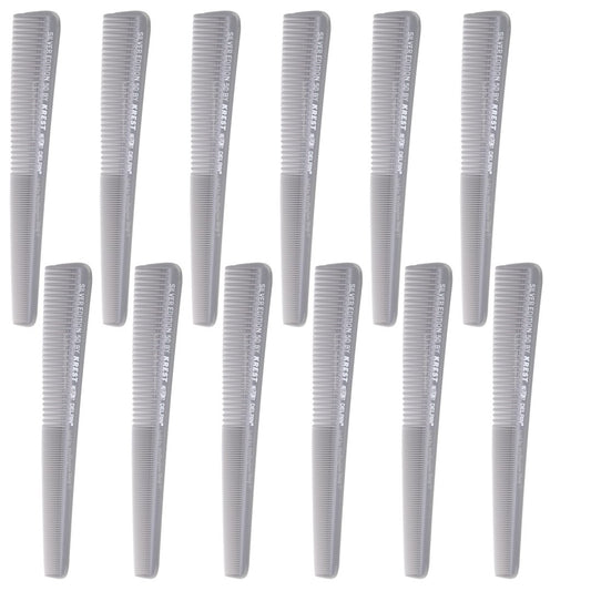 Krest Combs #50 Silver Edition, 7.5 In, Taper Heat Resistant, 12 Count