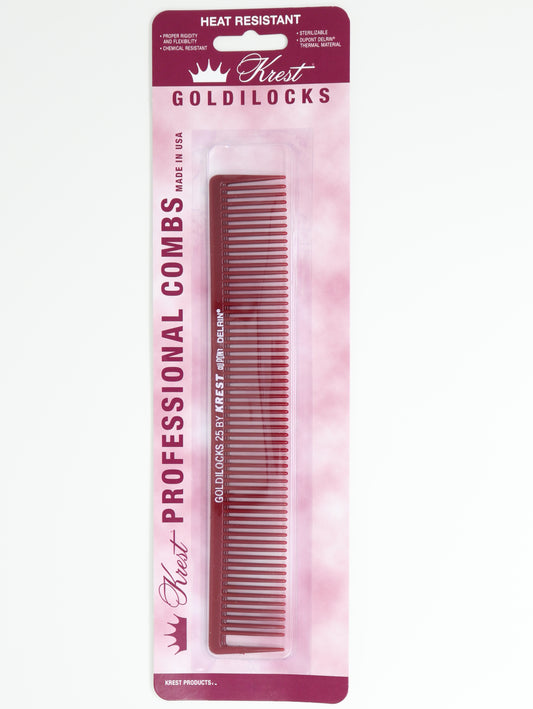 Krest Goldilocks #25 Sectioning Comb Heat Resistant Wide Teeth Barber Comb Finishing Comb 1 Pc.
