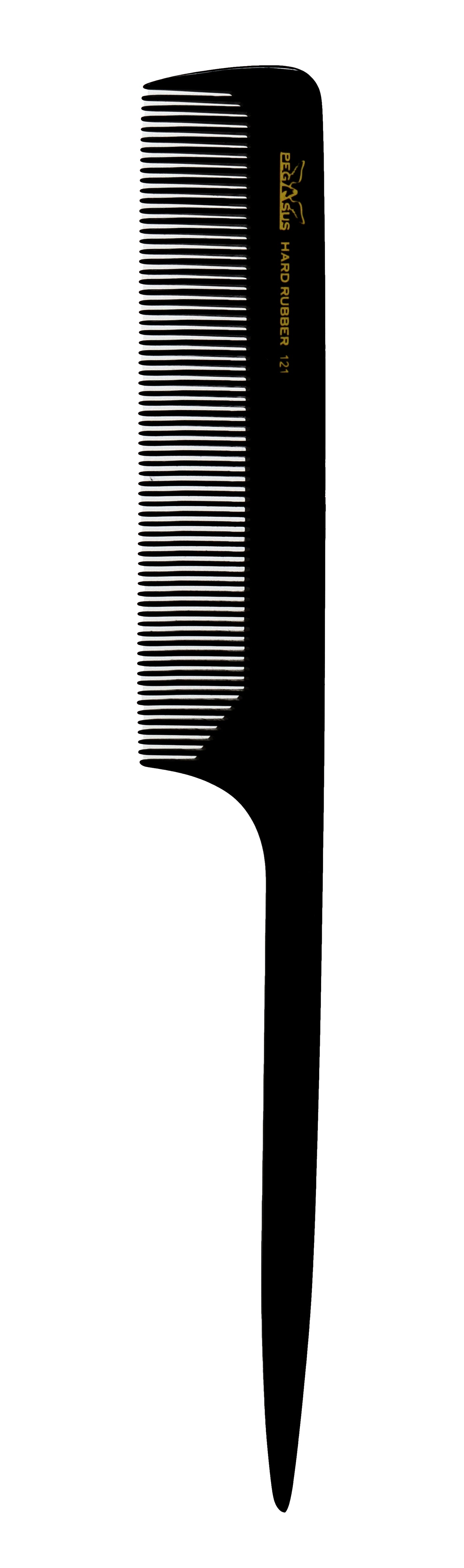 Pegasus 121 Black Fine Teeth Rattail Hair Comb. Heat Resistant Comb 1pc
