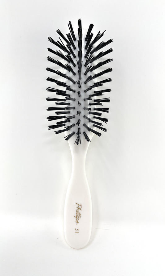 Phillips Brush 31 Nylon Bristles Hair Brush 7 Row Style Brush White 1 Pc