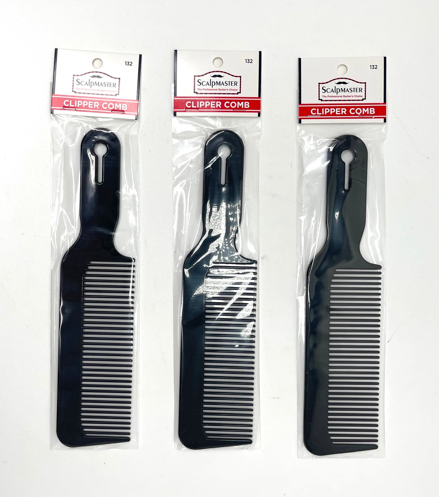 Scalpmaster Clipper 8.75 In. Comb Blending Comb Cutting Combs Barber Combs Black 3 Pc.