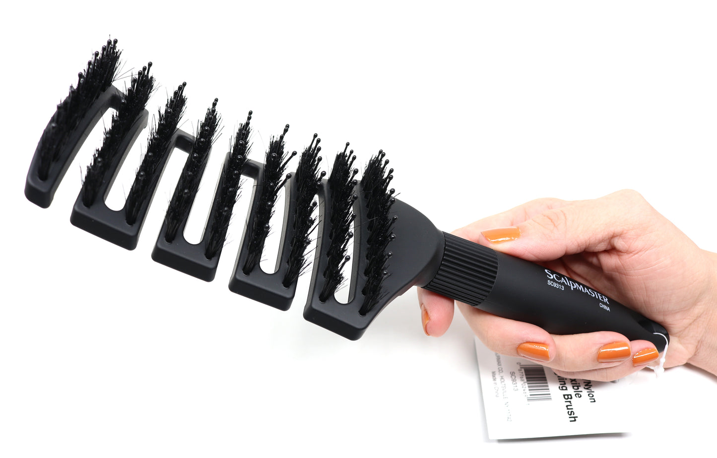 Scalpmaster Boar Nylon Flexible Detangling Hair Brush Shines Drys Straightening Brush 1 Pc.