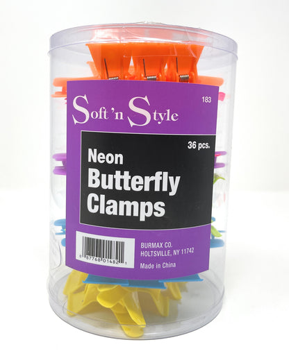 Soft’n Style Neon Butterfly Hair Clips – 36-Pack